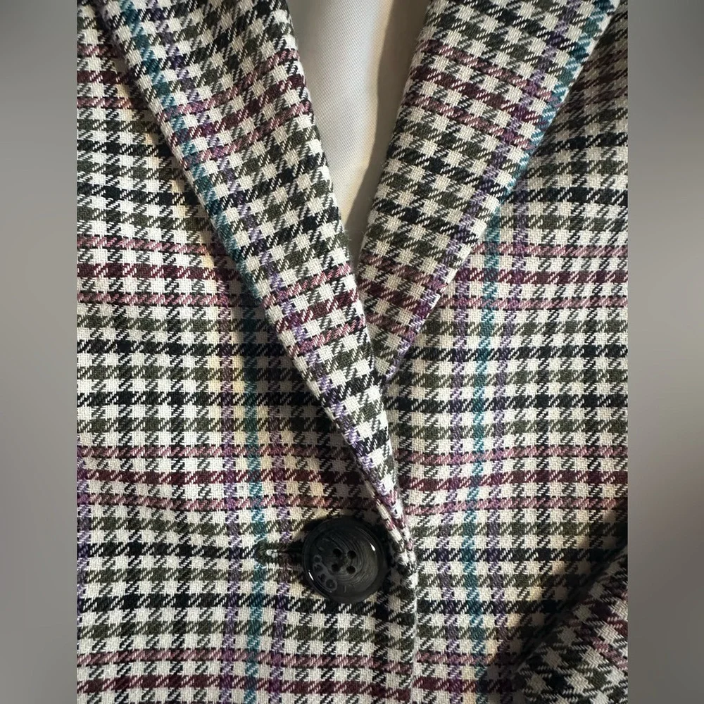 Talbots Houndstooth Blazer Size 12 NWT Western Preppy Plaid Jacket Classic - Picture 5 of 9